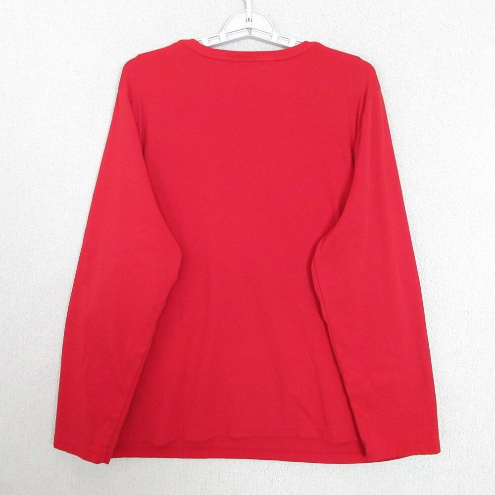 Ralph Lauren LRL Shirt Womens 3X Red Long Sleeve Crew Neck Cotton Tee Stretch - Picture 4 of 7